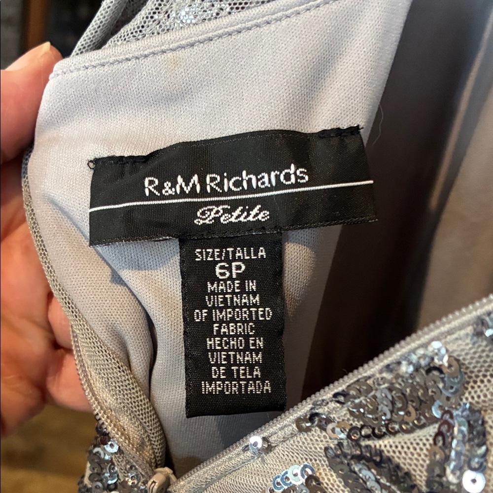 R&M Richards ✨ Silver Sequin Embellished Evening Gown ✨  Make a stunning entranc - Picture 3 of 5